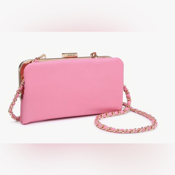 Jen & Co Handbags - Jen & Co Sue Vegan Leather Wallet Pouch NWT in Bright Pink